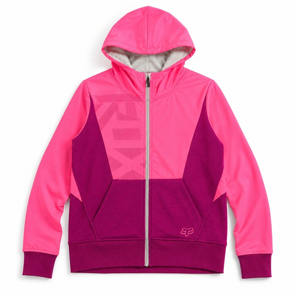 FOX Racing Full Zip Hoodie Women's Medium Neon Pink Magenta Y2K Jacket